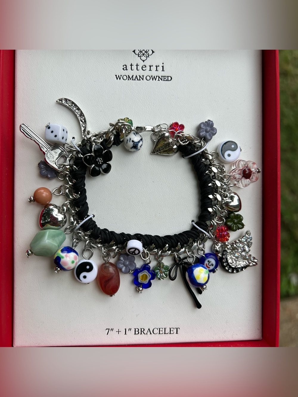 NWT Atterri Silver multi Charm Bracelet